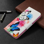 Huawei P40 Lite cover, beschilderd met vlinders en bloemen