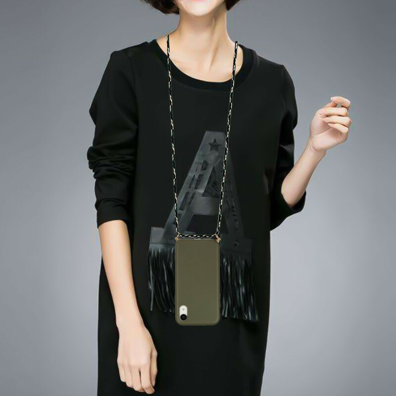 iPhone XR Silicone Hoesje met Gekleurd Koord