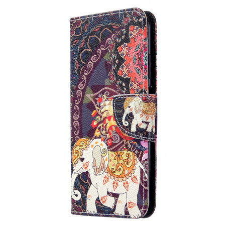 Huawei P40 Lite Mandala Etnische Olifanten Hoesje