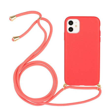 iPhone 11 Silicone Hoesje met Gekleurd Koord