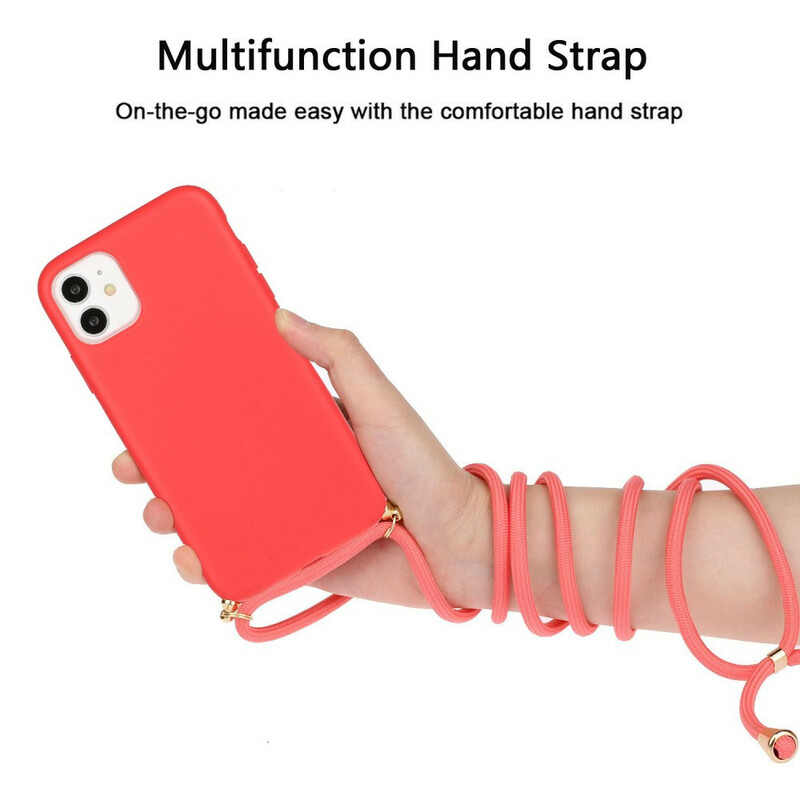 iPhone 11 Silicone Hoesje met Gekleurd Koord