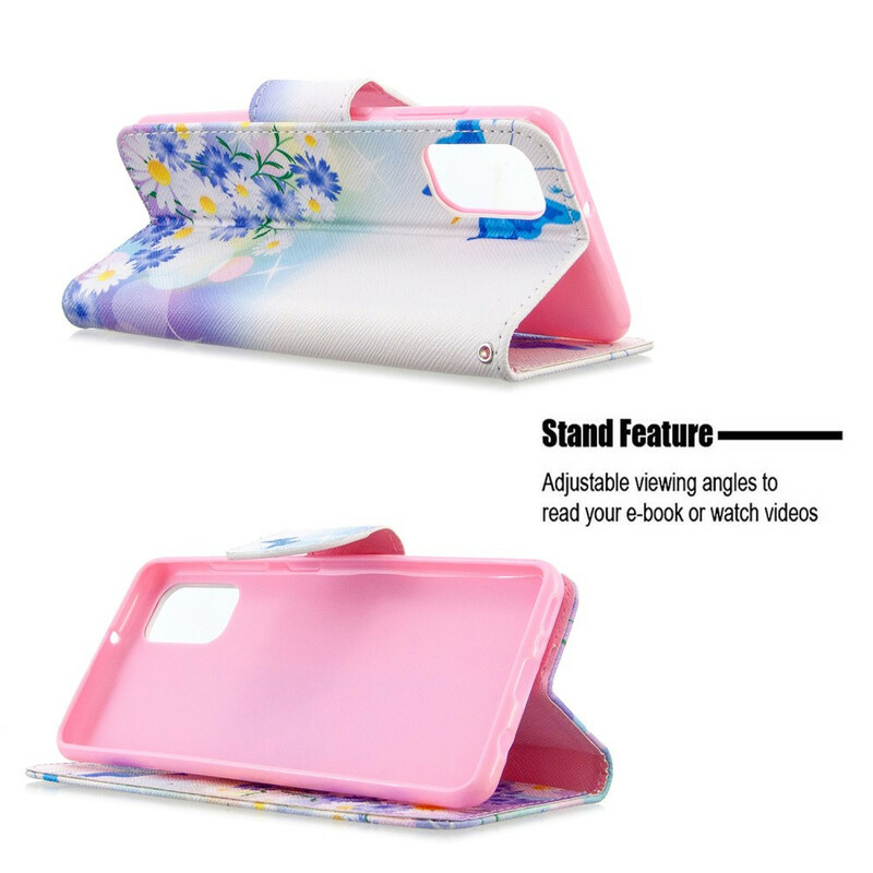 Samsung Galaxy A41 Hoesje Beschilderde Vlinders en Bloemen