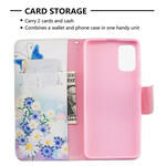 Samsung Galaxy A41 Hoesje Beschilderde Vlinders en Bloemen