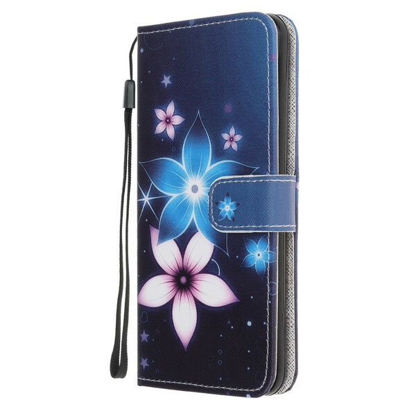Hoesje Samsung Galaxy A41 Maanbloemen met riem