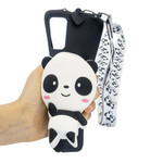Samsung Galaxy A41 3D Panda Hoesje met Karabijnhaak