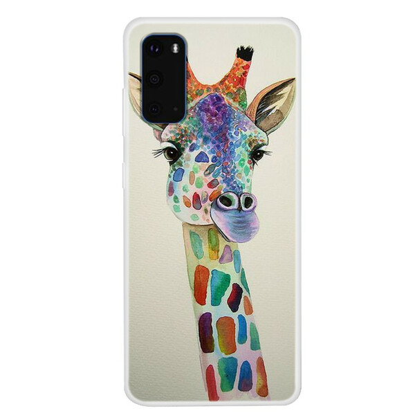 Samsung Galaxy S20 Cover Giraffe Kleurrijk