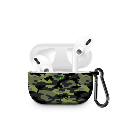 AirPods Pro Silicone Camouflage Hoesje met Karabijnhaak