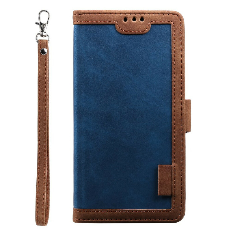 Samsung Galaxy A51 tweekleurige kunstlederen hoesje versterkte contouren Samsung Galaxy A51 tweekleurige kunstlederen hoesje versterkte contouren