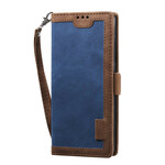 Samsung Galaxy A51 tweekleurige kunstlederen hoesje versterkte contouren Samsung Galaxy A51 tweekleurige kunstlederen hoesje versterkte contouren