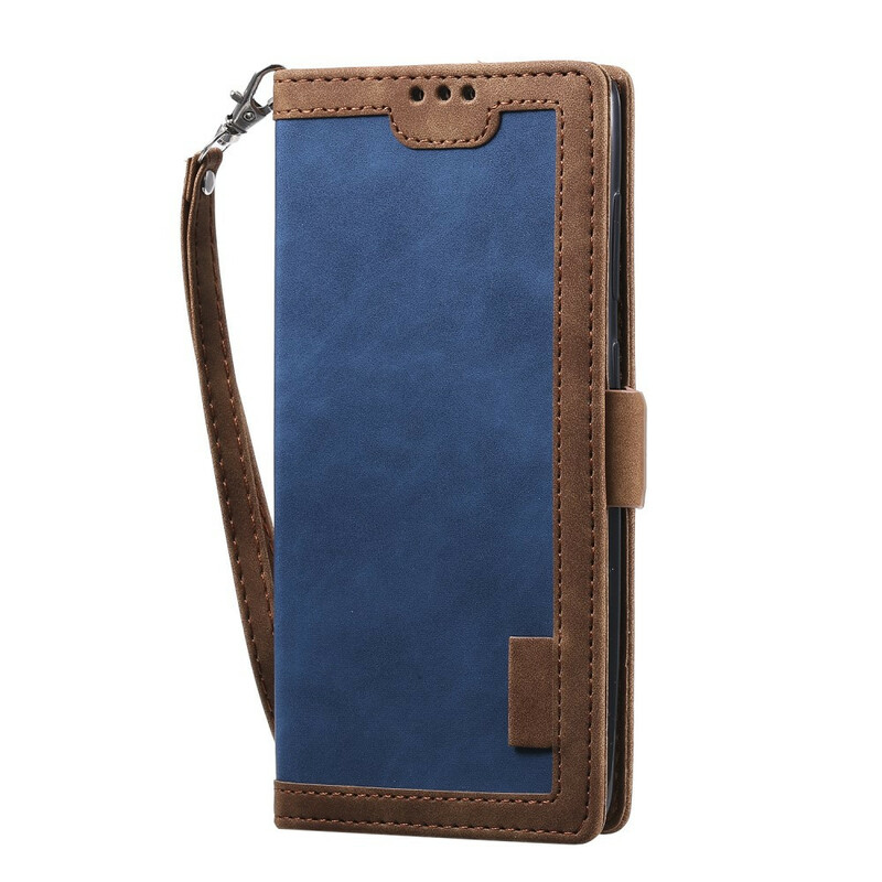 Samsung Galaxy A51 tweekleurige kunstlederen hoesje versterkte contouren Samsung Galaxy A51 tweekleurige kunstlederen hoesje versterkte contouren