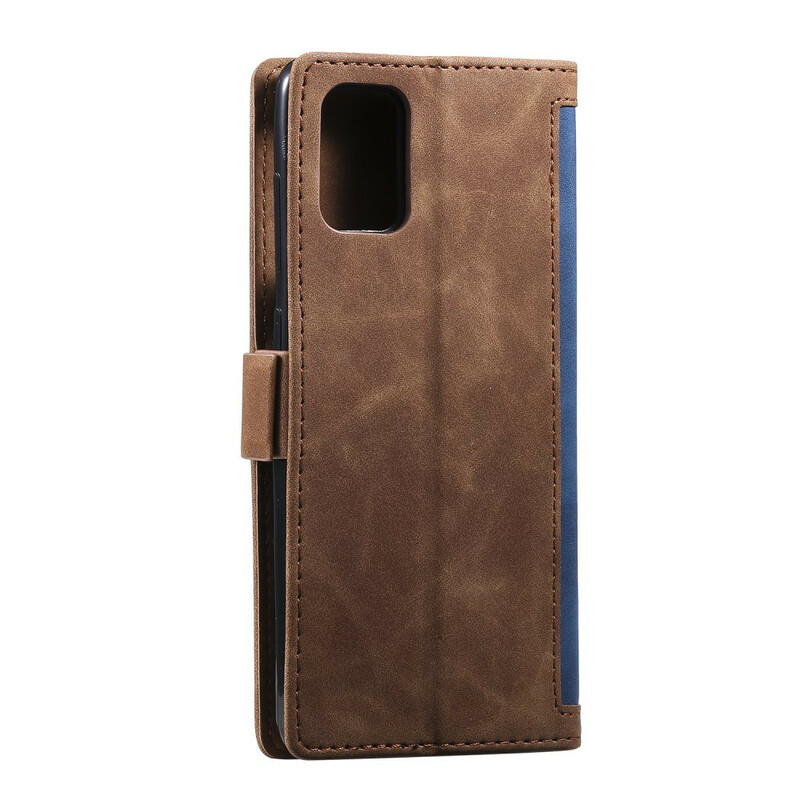 Samsung Galaxy A51 tweekleurige kunstlederen hoesje versterkte contouren Samsung Galaxy A51 tweekleurige kunstlederen hoesje versterkte contouren