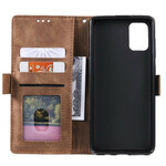 Samsung Galaxy A51 tweekleurige kunstlederen hoesje versterkte contouren Samsung Galaxy A51 tweekleurige kunstlederen hoesje versterkte contouren