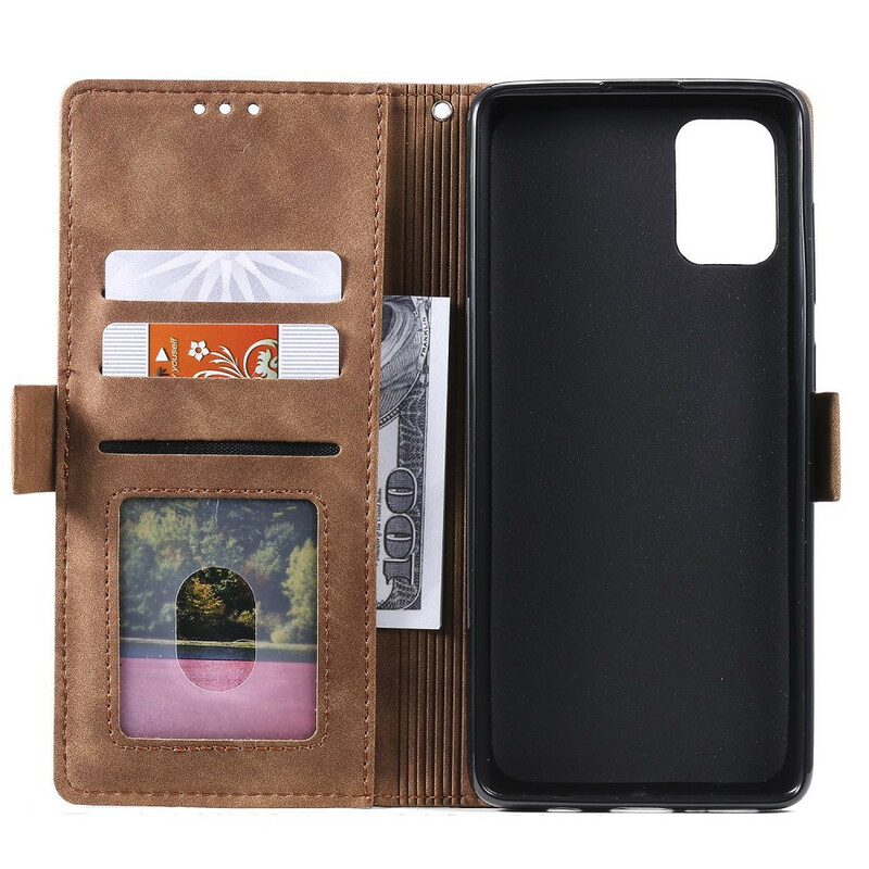 Samsung Galaxy A51 tweekleurige kunstlederen hoesje versterkte contouren Samsung Galaxy A51 tweekleurige kunstlederen hoesje versterkte contouren