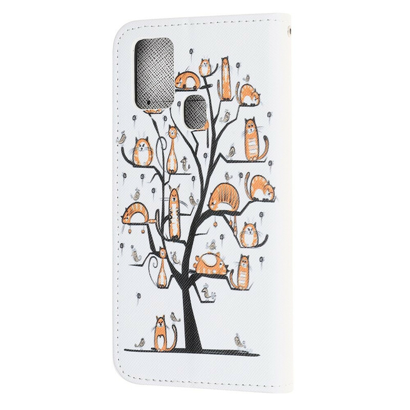 Samsung Galaxy A21s Funky Cats Koord Hoesje