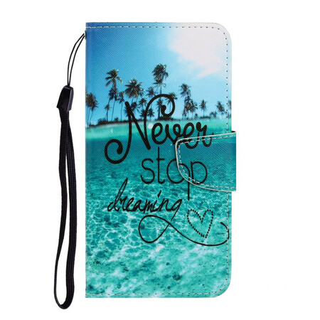 Samsung Galaxy A21s Never Stop Dreaming Hoesje Navy met Koord