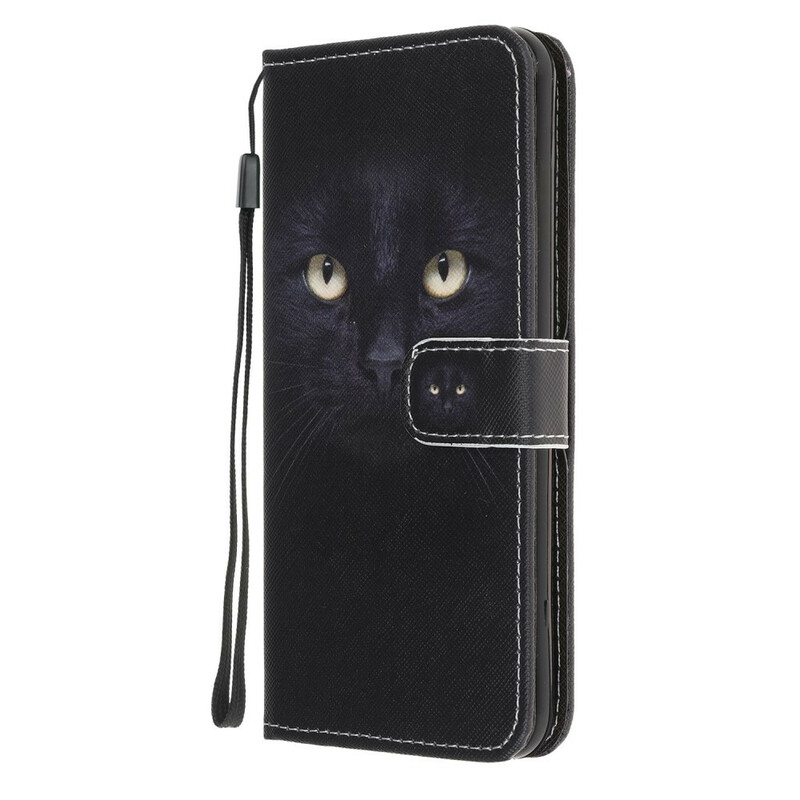 Huawei P40 Lite 5G zwart Cat Eye Case met riem