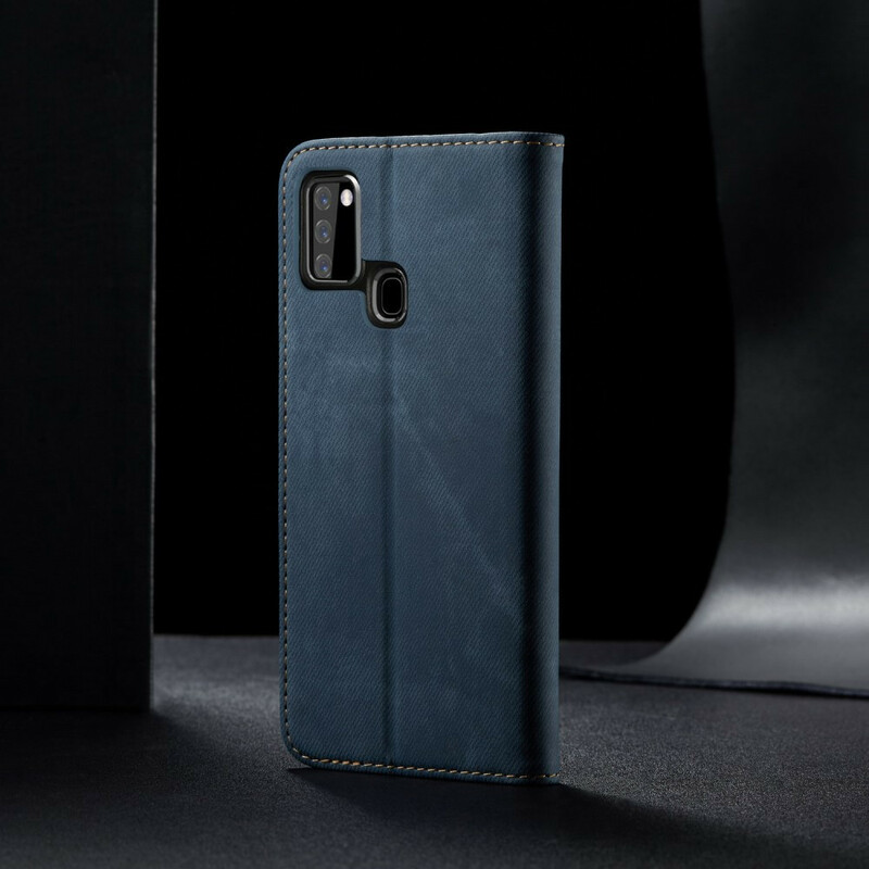 Flip Cover Samsung Galaxy A21s Jeans Stof