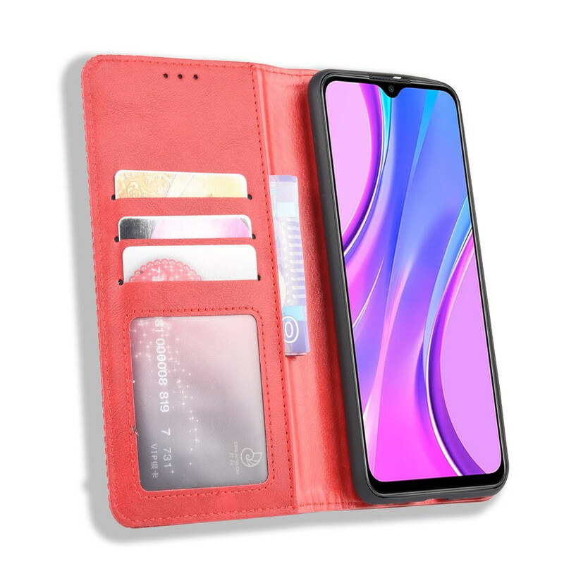 Flip Cover Xiaomi Redmi 9 Vintage Lederen Effect Stijlvol