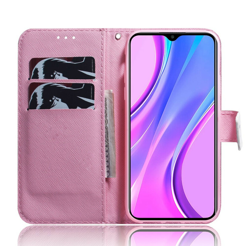 Xiaomi Redmi 9 Bloem Hoesje Oud Roze