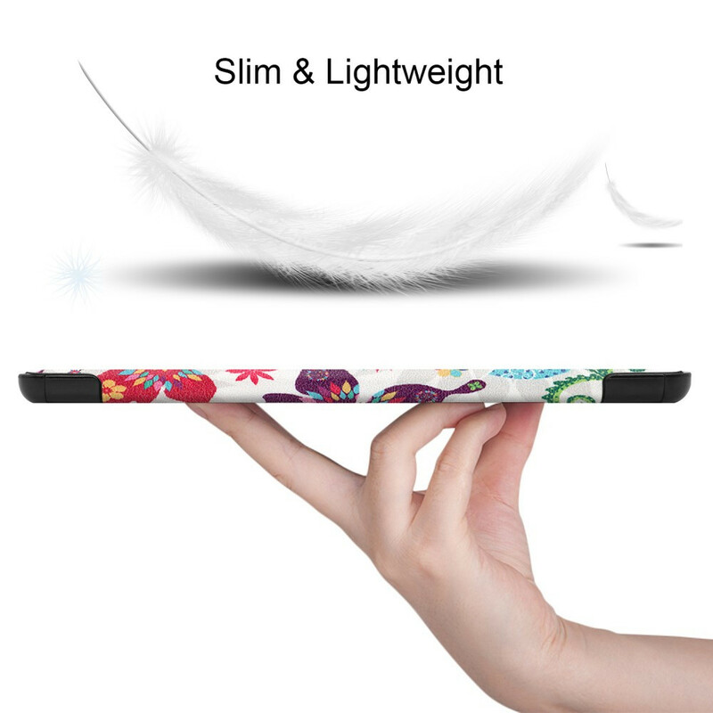 Smart Case Samsung Galaxy Tab S6 Lite Vlinders en Bloemen Retro