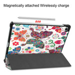 Smart Case Samsung Galaxy Tab S6 Lite Vlinders en Bloemen Retro