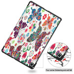 Smart Case Samsung Galaxy Tab S6 Lite Vlinders en Bloemen Retro