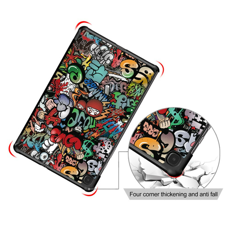 Smart Case Samsung Galaxy Tab S6 Lite Versterkte Graffiti