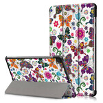 Smart Case Samsung Galaxy Tab S6 Lite Versterkte Vlinders en Bloemen