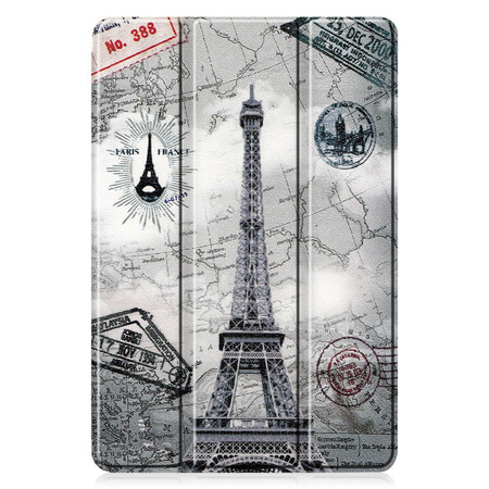 Smart Case Samsung Galaxy Tab S6 Lite Retro Stylo houder Eiffeltoren