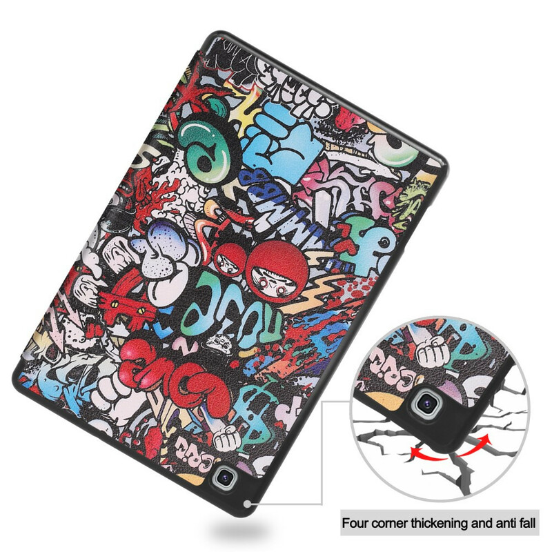 Smart Case Samsung Galaxy Tab S6 Lite Pencil geval Graffiti