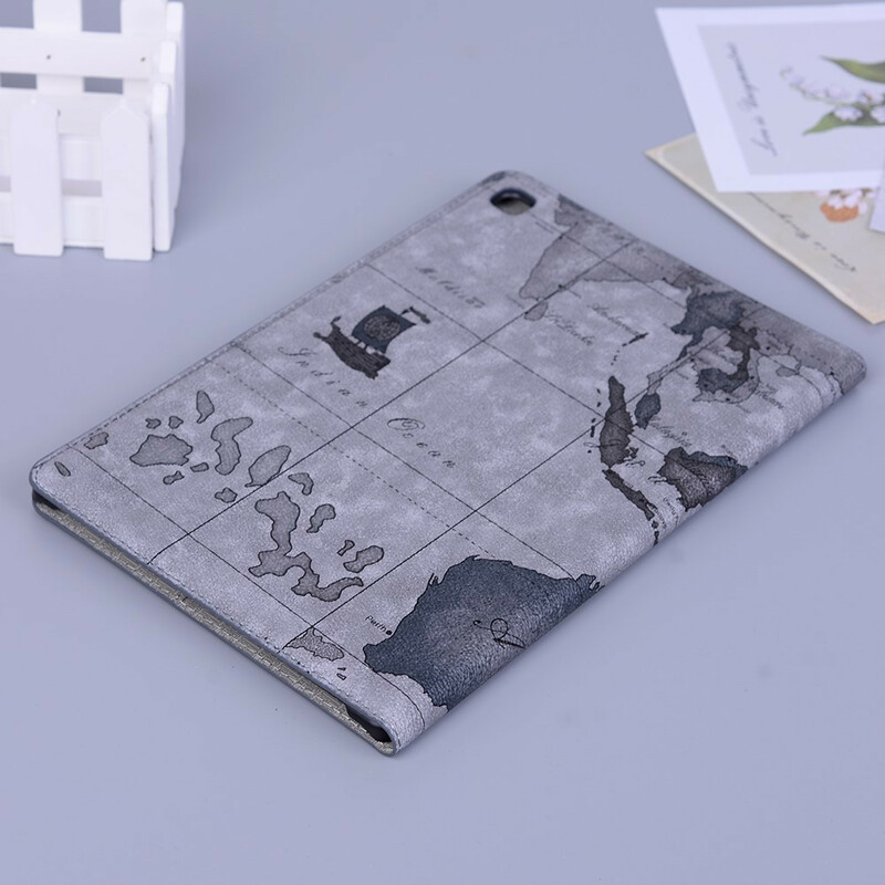 Samsung Galaxy Tab S6 Lite Vintage Kaart Etui Samsung Galaxy Tab S6 Lite Vintage Kaart Etui