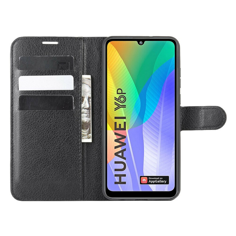 Hoesje Huawei Y6p Leder Klassiek Litchi