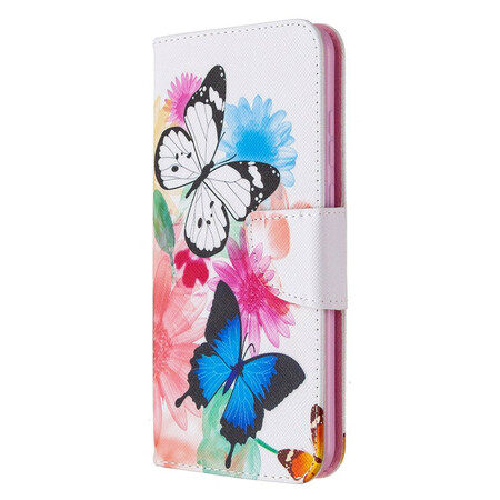Honor 9A vlinder en bloem beschilderd hoesje
