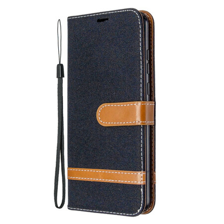 Honor 9A stof en leer effect riem case