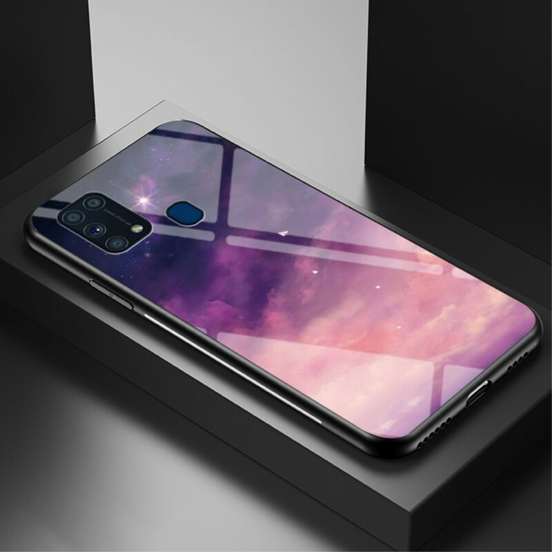 Samsung Galaxy M31 gehard glas case schoonheid