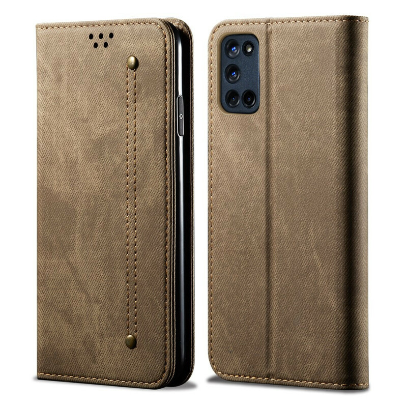 Flip Cover Oppo A72 Kunstlederen Jeans Textuur