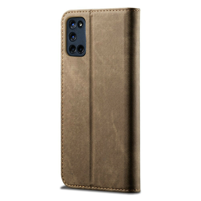 Flip Cover Oppo A72 Kunstlederen Jeans Textuur