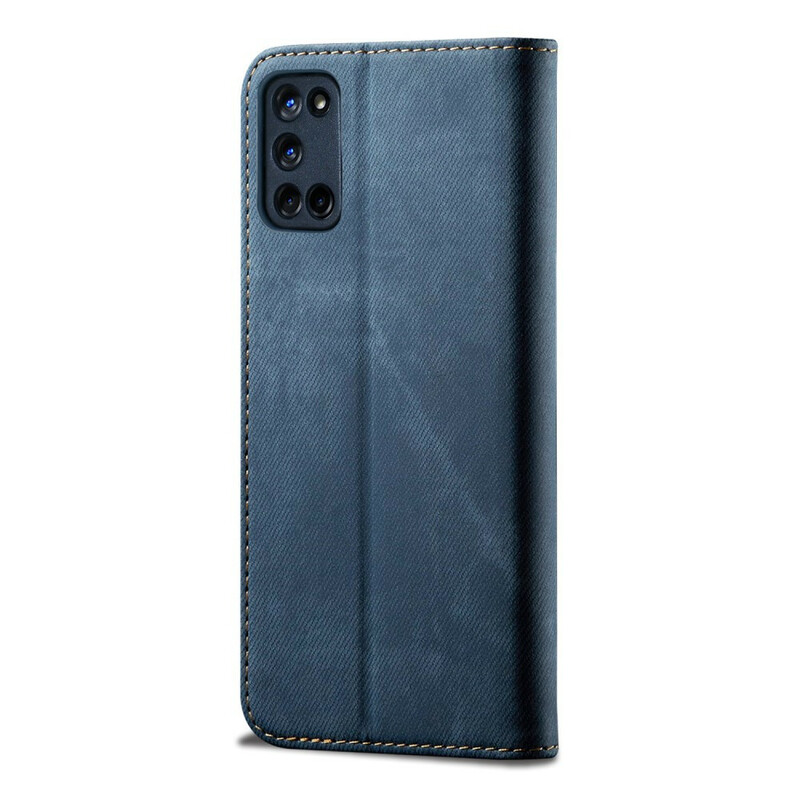 Flip Cover Oppo A72 Kunstlederen Jeans Textuur