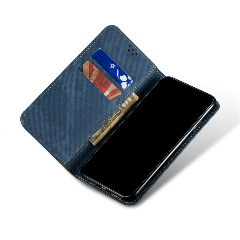Flip Cover Oppo A72 Kunstlederen Jeans Textuur