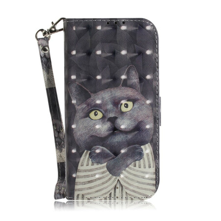 Xiaomi Redmi Note 9 Cat Grijs Koord Hoesje