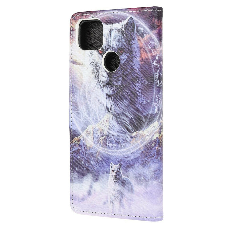 Xiaomi Redmi 9C Winter Wolf Case met riem