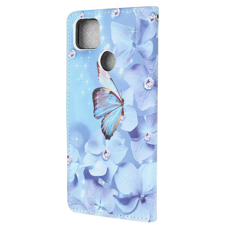 Xiaomi Redmi 9C Diamanten Vlinder Koord Hoesje