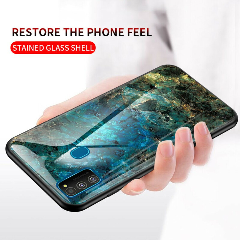 Samsung Galaxy M21 Premium kleur getemperd glas case
