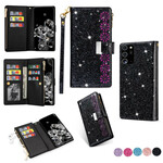 Samsung Galaxy Note 20 Ultra Glitter Portemonnee Zip Case