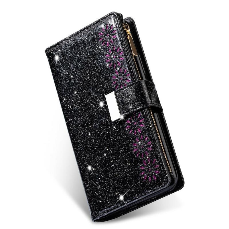 Samsung Galaxy Note 20 Ultra Glitter Portemonnee Zip Case