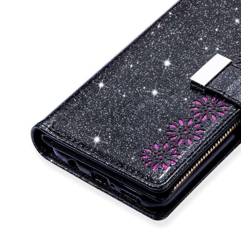 Samsung Galaxy Note 20 Ultra Glitter Portemonnee Zip Case