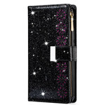 Samsung Galaxy Note 20 Ultra Glitter Portemonnee Zip Case