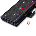 Samsung Galaxy Note 20 Ultra Glitter Portemonnee Zip Case