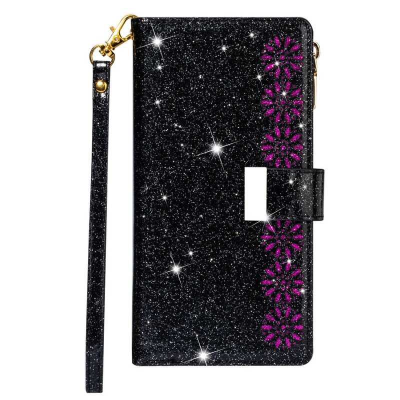 Samsung Galaxy Note 20 Ultra Glitter Portemonnee Zip Case