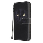 Samsung Galaxy M21 Zwart Kattenoog Koord Hoesje